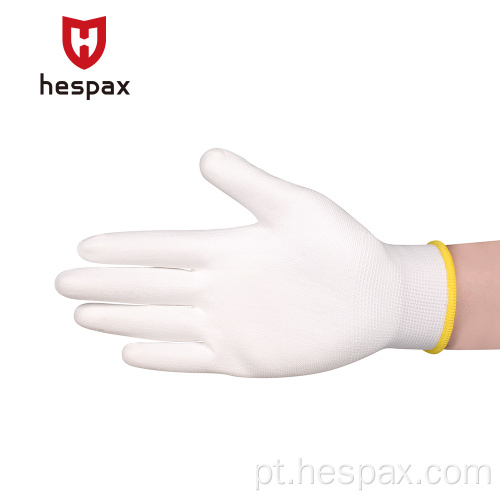 Conjunto antiestático de Hespax Luvas brancas de nylon